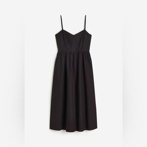 H&M NWT Black Sweetheart Neckline Linen Black Dress, Size Large, perfect NWT